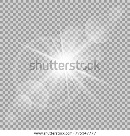 Vector transparent sun flash with rays and spotligh. Sunlight special lens flare light effect. Abstract texture for your design and business. Foto stock © 