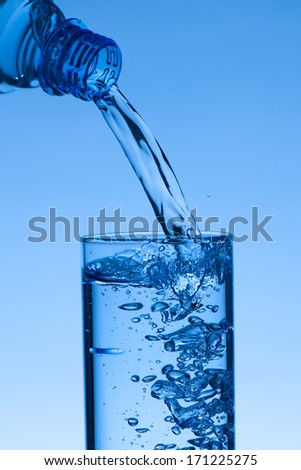 Fresh water - filling a glass with liquid
