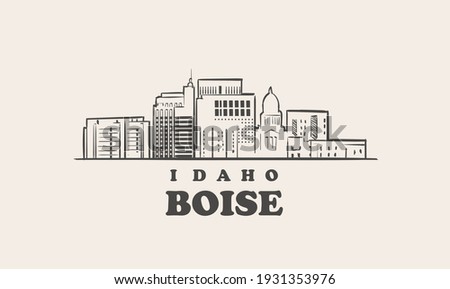 Boise skyline, idaho. Boise hand drawn sketch