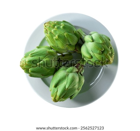 Similar – Image, Stock Photo Fresh green artichokes at the weekly market in Alacati in the province of Izmir at the Aegean Sea in Turkey