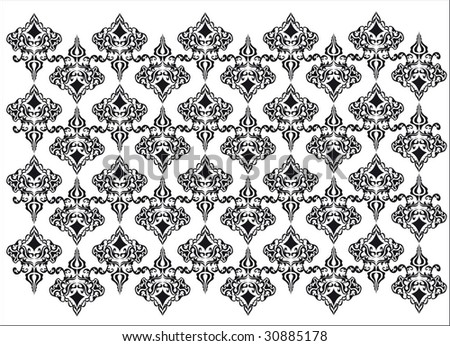 Black White DAMASK Samantha Pattern Large Overlay by DarlingDamask