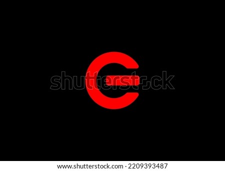 Beautiful Red Simple Letter E Logo