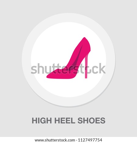 vector high heel shoes isolated, fashion design silhouette illustration