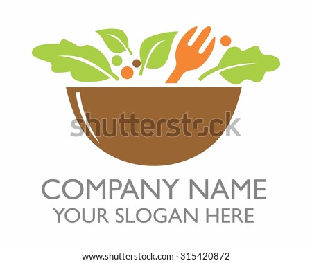 a bowl of healthy salad cartoon character icon logo