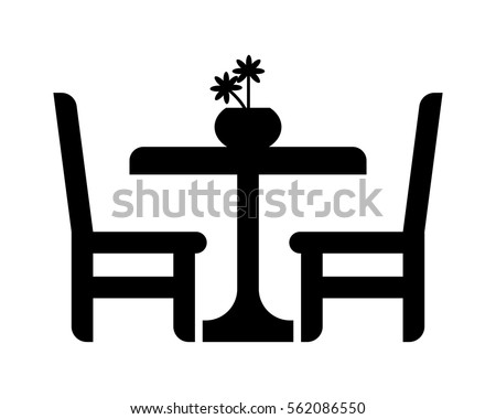 dinning table silhouette furniture furnishing household interior exterior home image vector icon logo