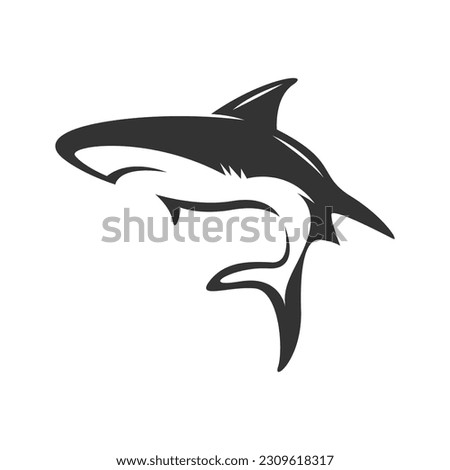 Shark icon logo design illustration