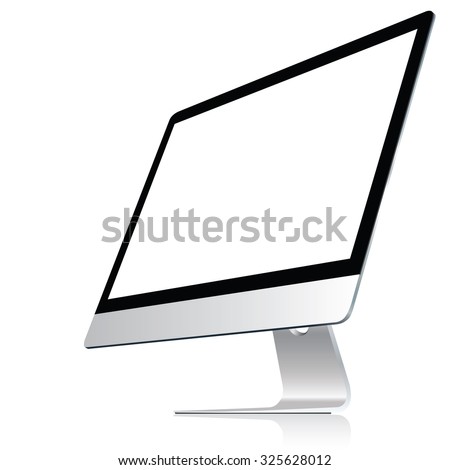 Computer display isolated on white. Vector eps10