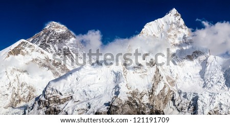 Mt. Everest, Changtse and Nuptse in Himalaya