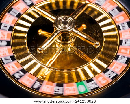 Roulette machine spins