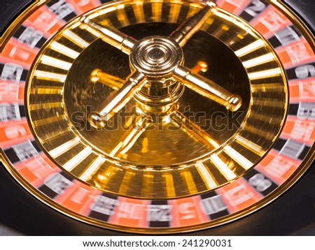 Roulette machine spins