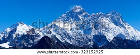 Mount Everest with Lhotse, Nuptse and Pumori