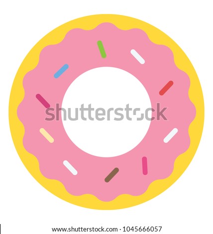 Flat icon design of a chocolate donut