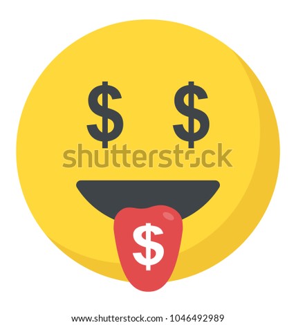 An Emoji with money mouth showing wealthy concept 