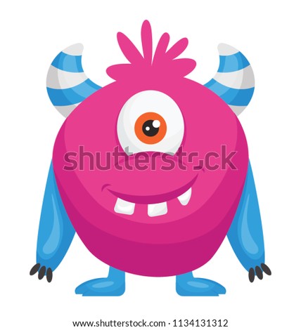 
A one eyed pink colored monster with horns, zazzle monster
