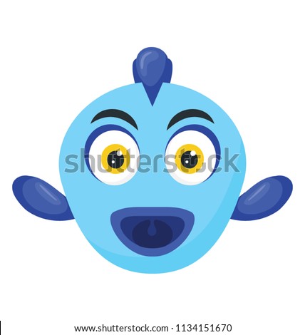 
A small scorpaeniformes marine fish with huge head front symbolizing lumpsucker 
