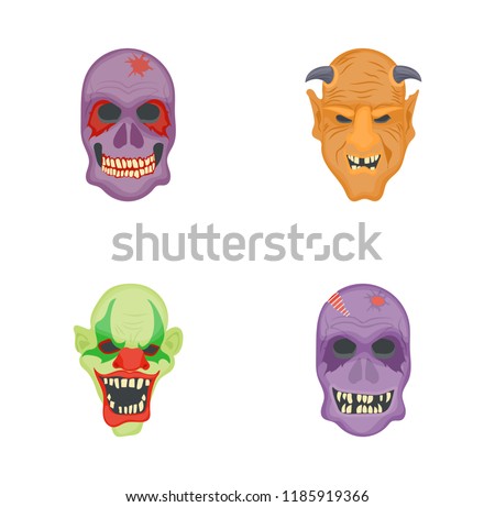 
Spooky Creature Flat Icons 
