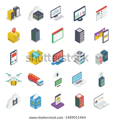 Web Layout Isometric Icons Pack