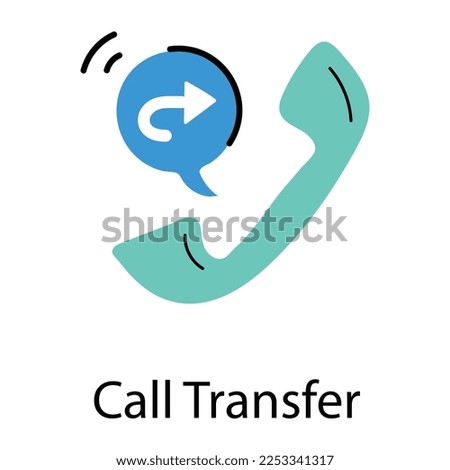 A handy doodle icon of call transfer 