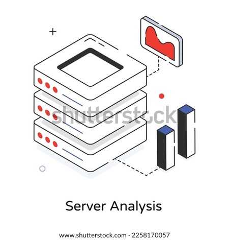 Download isometric icon of server analysis 