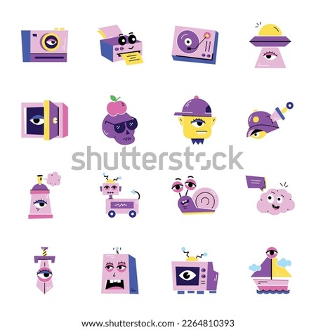 Pack of Media Flat Stickers 

