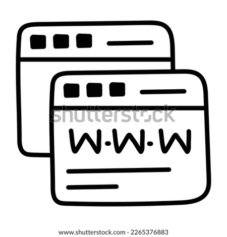 Hand drawn icon of multiple open webpages 