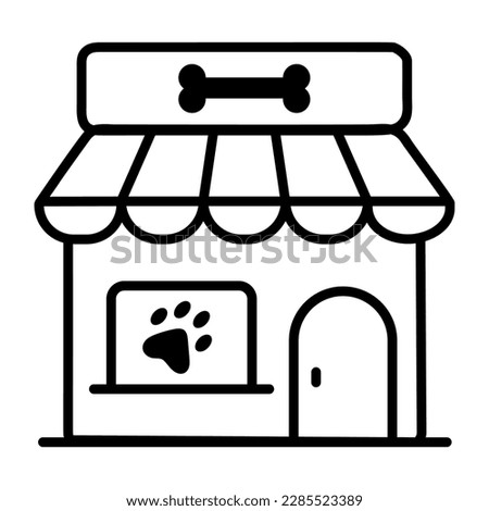 Download the modern sketchy icon of pet store