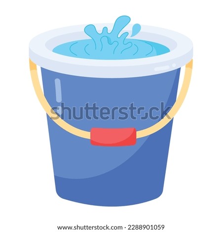 Get this flat sticker of water bucket 