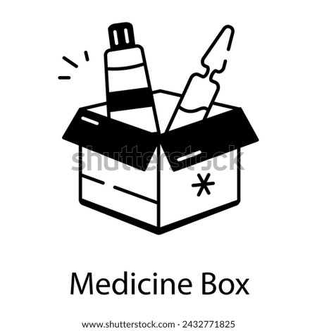 Download glyph icon of a medicine box
