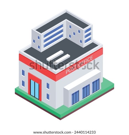 Trendy post office isometric icon