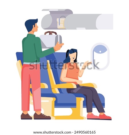 Collection of Airline Passengers Flat Illustrations 

