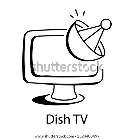 Dish tv icon in doodle style 

