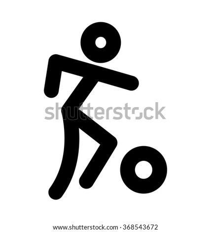 Football Player Bold Line Vector Icon - 368543672 : Shutterstock