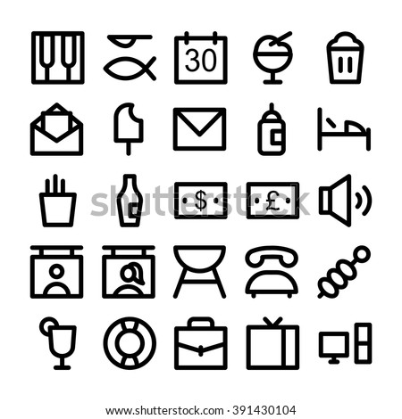 Hotel & Restaurant Vector Icons 4