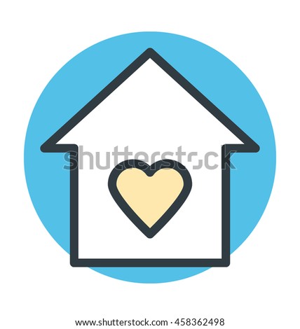 Love Home Colored Vector Icon