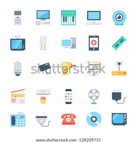 Electronics Colored Vector Icons 3