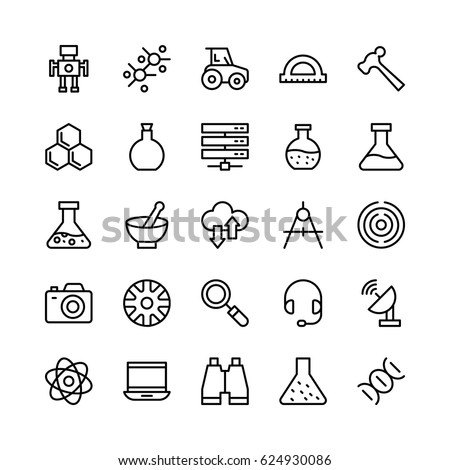 
Science and Technology Line Vector Icons 
