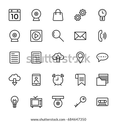 Web and Mobile UI Line Vector Icons 1