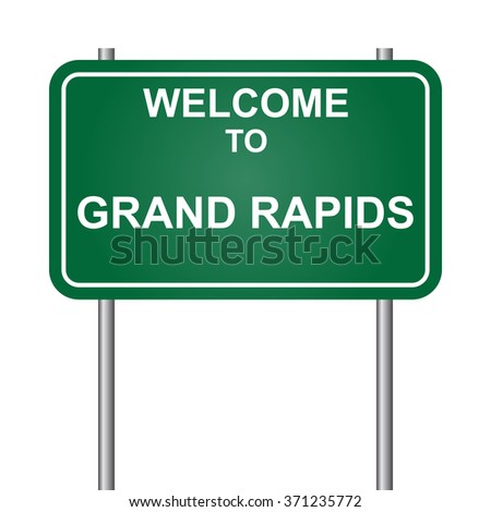 Welcome to Grand Rapids, green signal vector