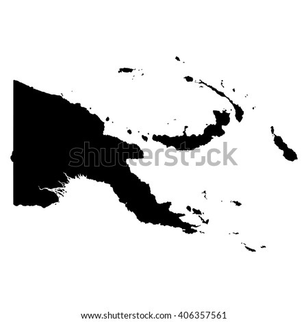 Papua New Guinea black map on white background vector