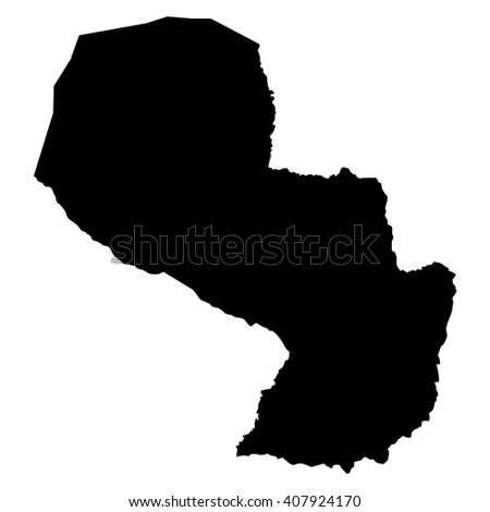 Paraguay black map on white background vector