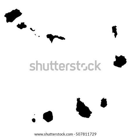Cape Verde black map on white background vector