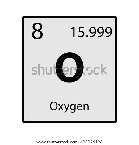 Oxygen periodic table element gray icon on white background vector | EZ ...