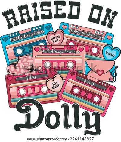 Western Raised On Dolly With Cassettes Tapes