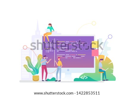 Coding Academy Vector Concept Illustration, Suitable for web landing page, ui, mobile app, editorial design, flyer, banner, and other related occasion