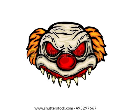 Scary Halloween Mask Costume - Evil Clown Stock Vector 495297667 ...