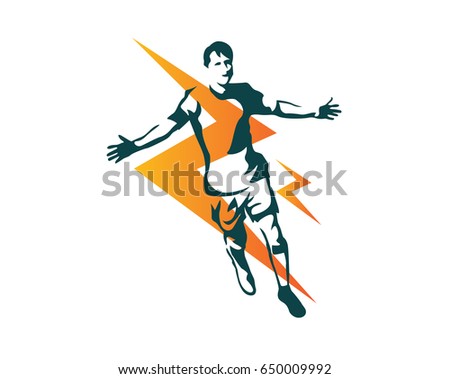 Modern Soccer Player In Action Logo - The Winning Pose