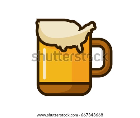 Modern Creative American Map Logo - American Beer