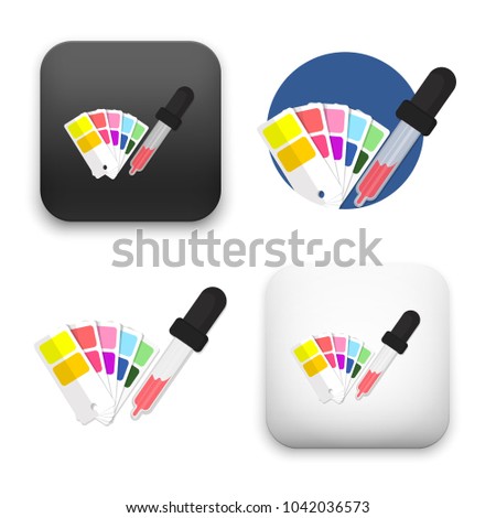 flat Vector icon - illustration of color picker icon