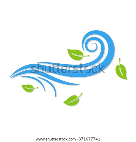 flat Vector icon - illustration of wind icon isolated on white