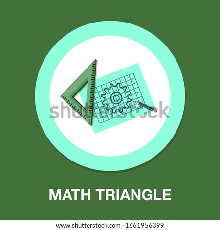  math triangle ruler and pencil icon